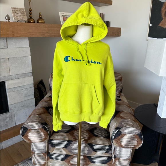 Champion Tops - Champion Powerblend Fleece Script Hooded Sweatshirt